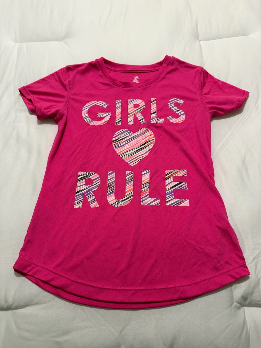 Energy Zone Bright Pink 'Girls Rule' Short Sleeve Tee